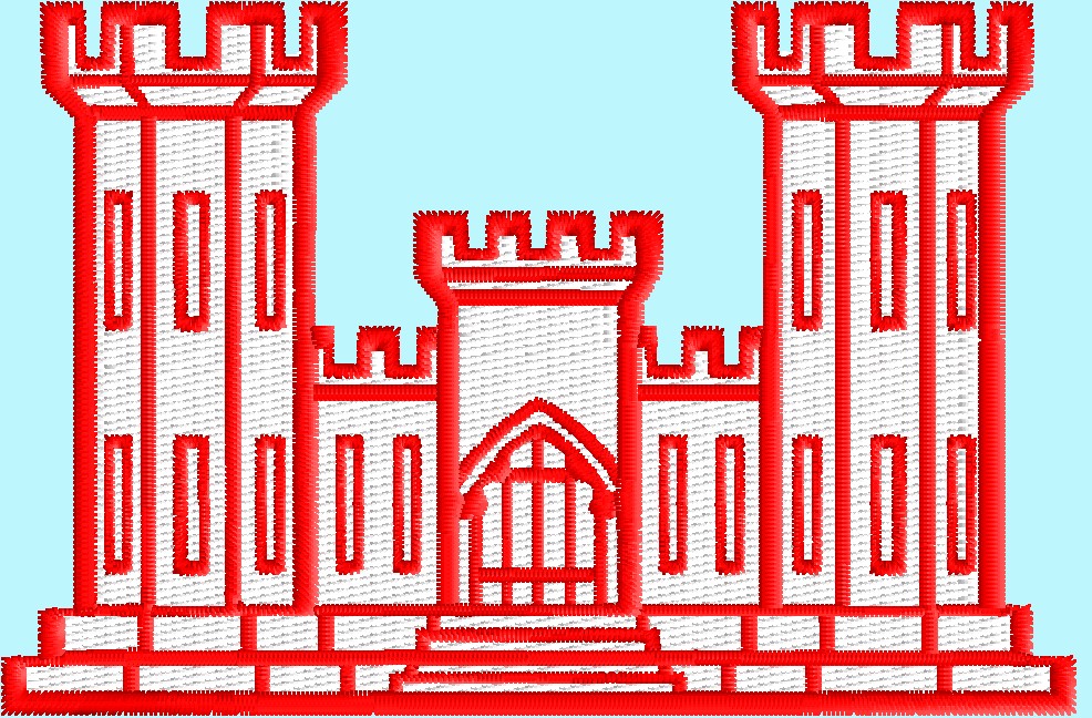 Corps of Engineers Corps Castle badge 3 size pack digitized machine